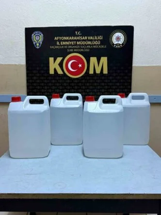 POLİS KAÇAK ALKOL ÜRETİMİNDE KULLANILAN ETİL ALKOL ELE